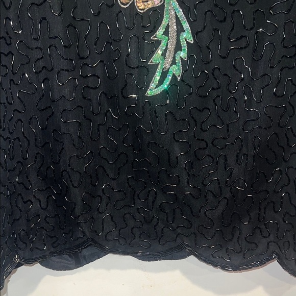 Embellished Black Floral Top - Picture 5 of 6